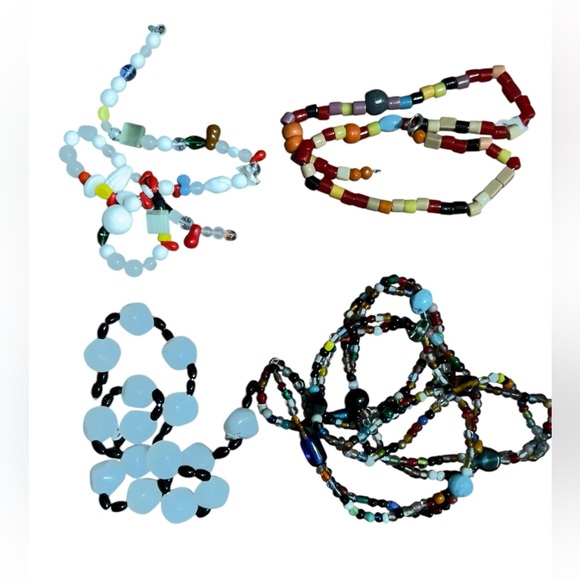 Lot of 26 Vintage Art Deco Czech Glass Beaded Necklaces,  Art Glass Milk Glass - Picture 7 of 15